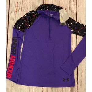 Under Armour purple black heat gear 1/4 zip YMD